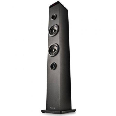NGS Sky Charm Pro Torre de Sonido 80W Bluetooth 5.4 con Broadcasting, Micrófono Karaoke, Conexión Óptica/USB/AUX y Radio FM, Negro